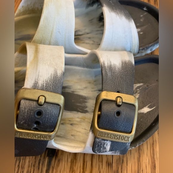 Birkenstock Kids Marbled Arizona Slip On Sandals Gray White green Size 30 - Picture 4 of 7